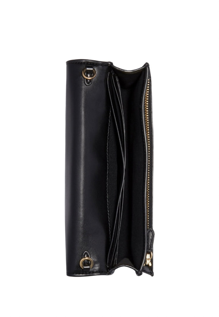 Anna Foldover Clutch Crossbody In Signature Canvas Brown Black