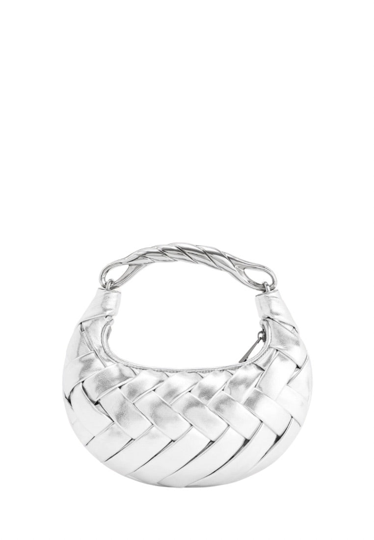 Orla Weave Handbag - Silver
