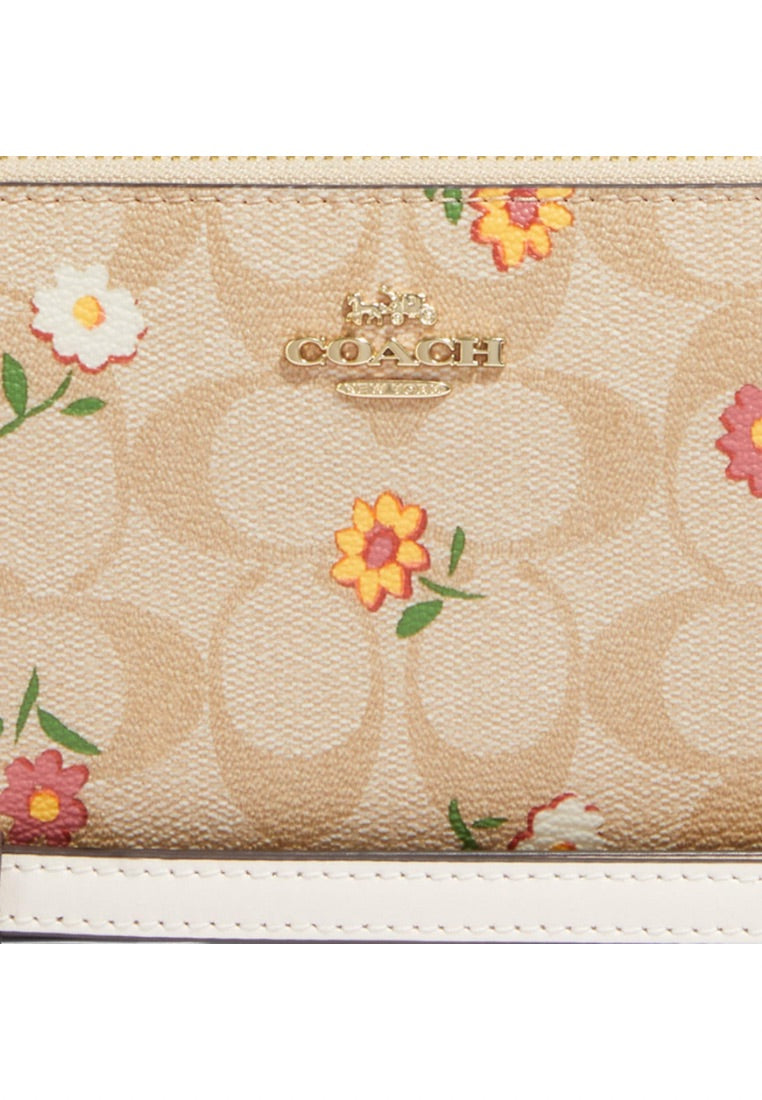 Long Zip Around Wallet In Signature Canvas With Nostalgic Ditsy Print