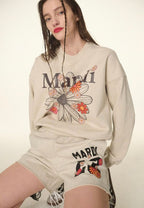 Sweatshirt FlowerMardi Blossom Oatmeal Black