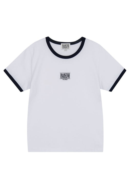 W Classic Logo Ringer Tee White