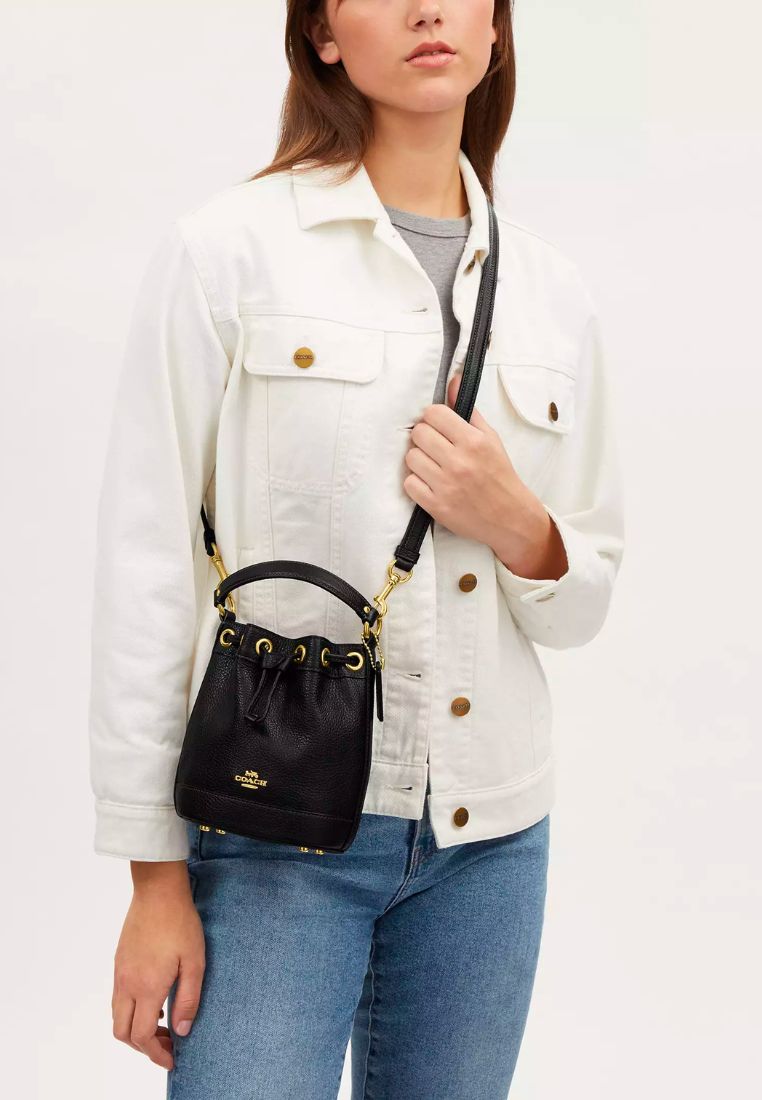 Dempsey Drawstring Bucket Bag 15 Black