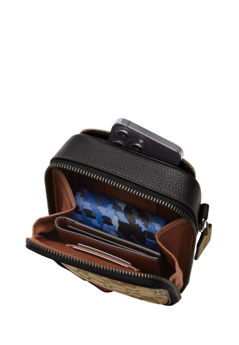 Stanton Crossbody In Signature Jacquard Black Multi