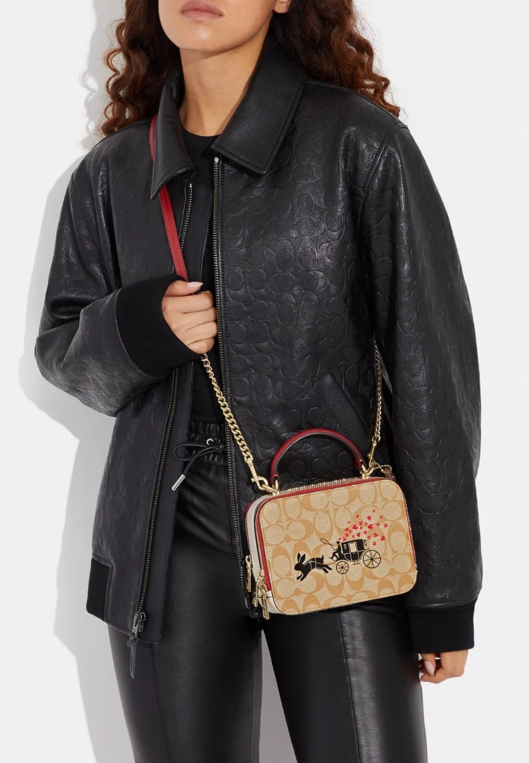 Lunar New Year Box Crossbody In Signature Canvas With Rabbit And Carriage