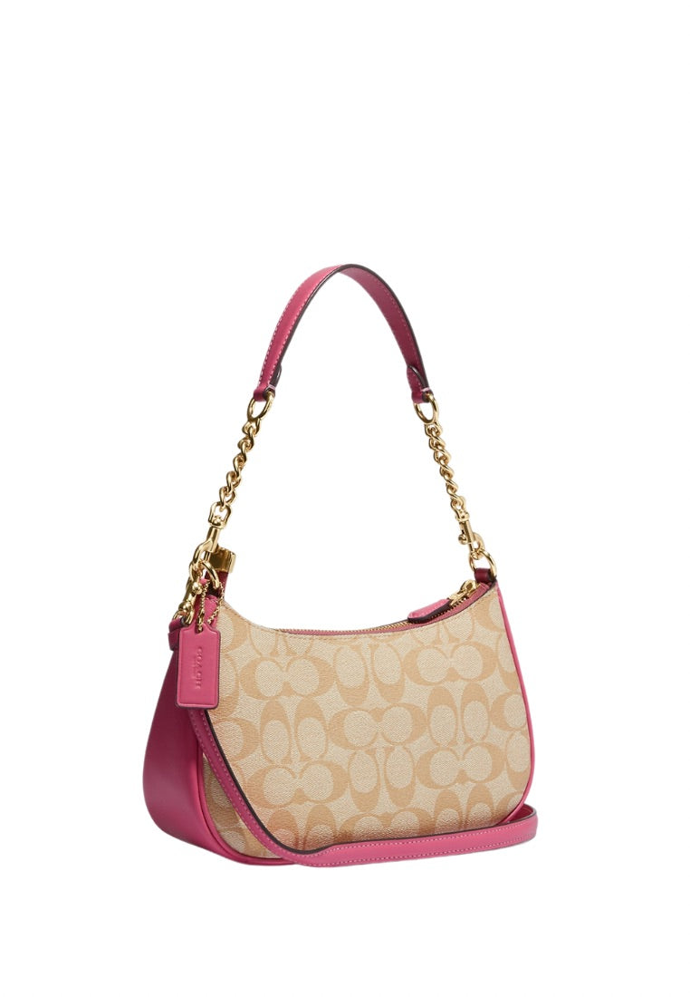 Teri Shoulder Bag In Signature Canvas Light Khaki Petunia