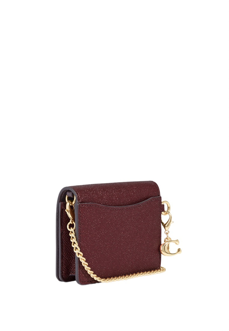 Boxed Mini Wallet On A Chain Black Cherry