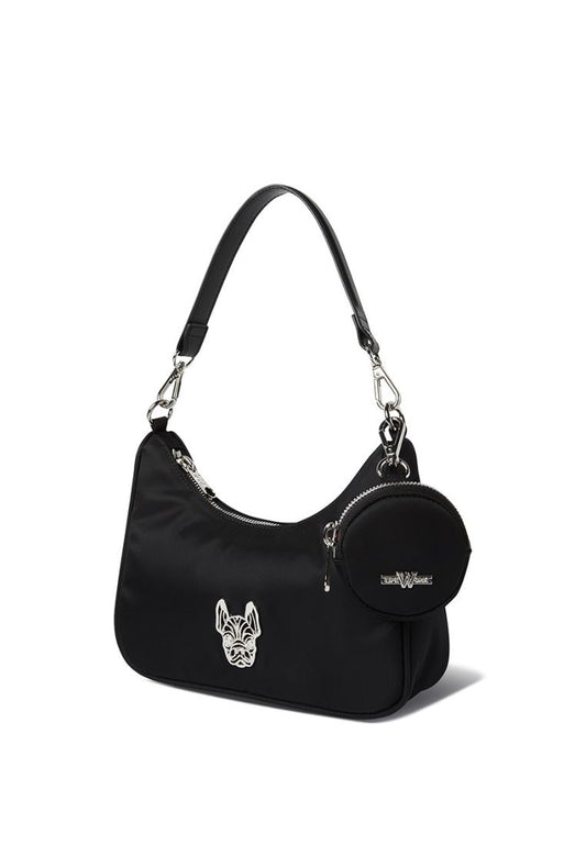 Jacquard Monogram Hobo Bag Black