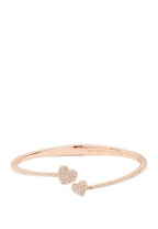Yours Truly Pave Open Hinge Cuff Clear Rose Gold