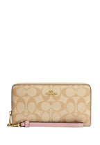 Long Zip Around Wallet In Signature Canvas Powder Pink