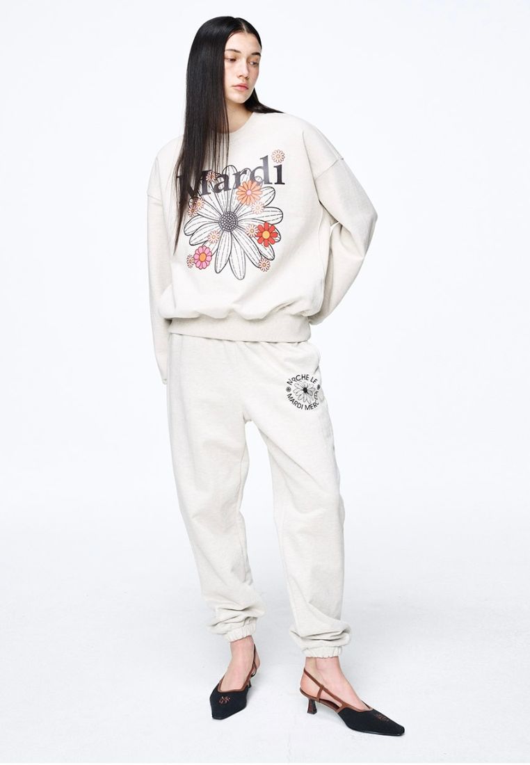Sweatshirt FlowerMardi Blossom Oatmeal Black