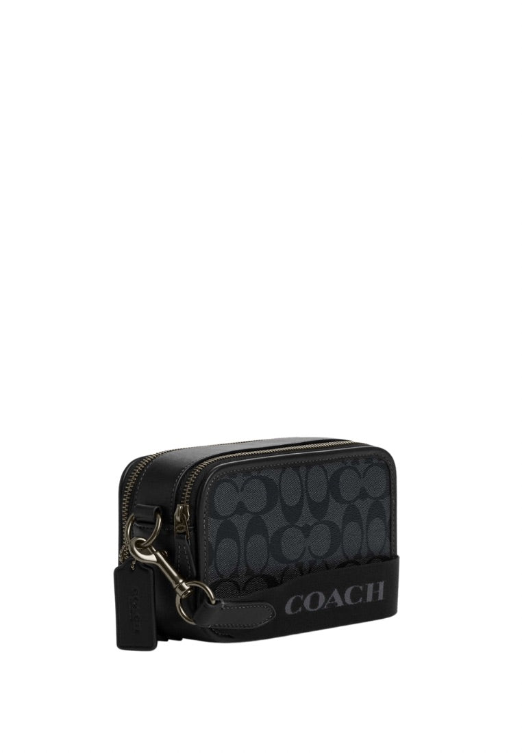 Wyatt Crossbody In Signature Canvas Charcoal Black