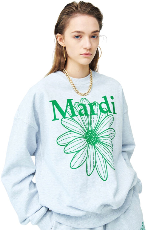 Sweatshirt FlowerMardi Heather Green