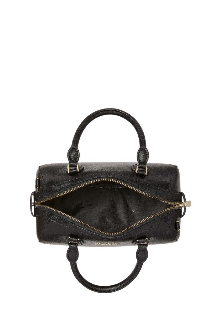Madison Saffiano Leather Duffle Crossbody Black