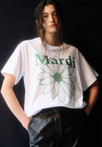 T-Shirt FlowerMardi Glitter White Green