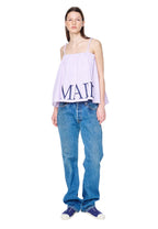 Volume Top Stripe Scrunch Strap Pink Navy