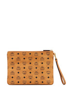 Medium Wristlet Zip Pouch in Visetos Cognac
