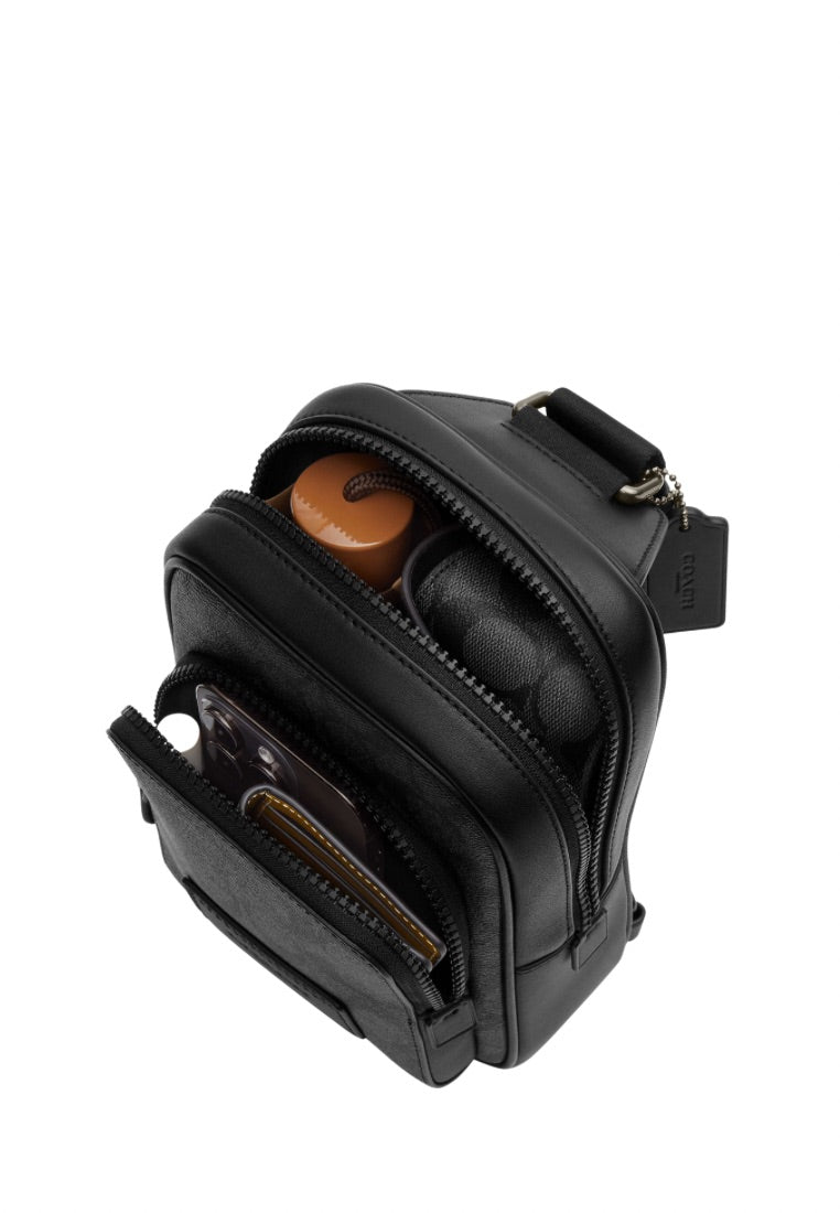 Track Pack 14 In Signature Canvas Charcoal Black