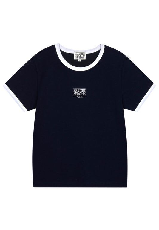 W Classic Logo Ringer Tee Navy