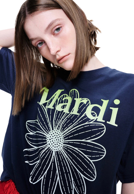 Tshirt FlowerMardi Gradation Navy Apple Green
