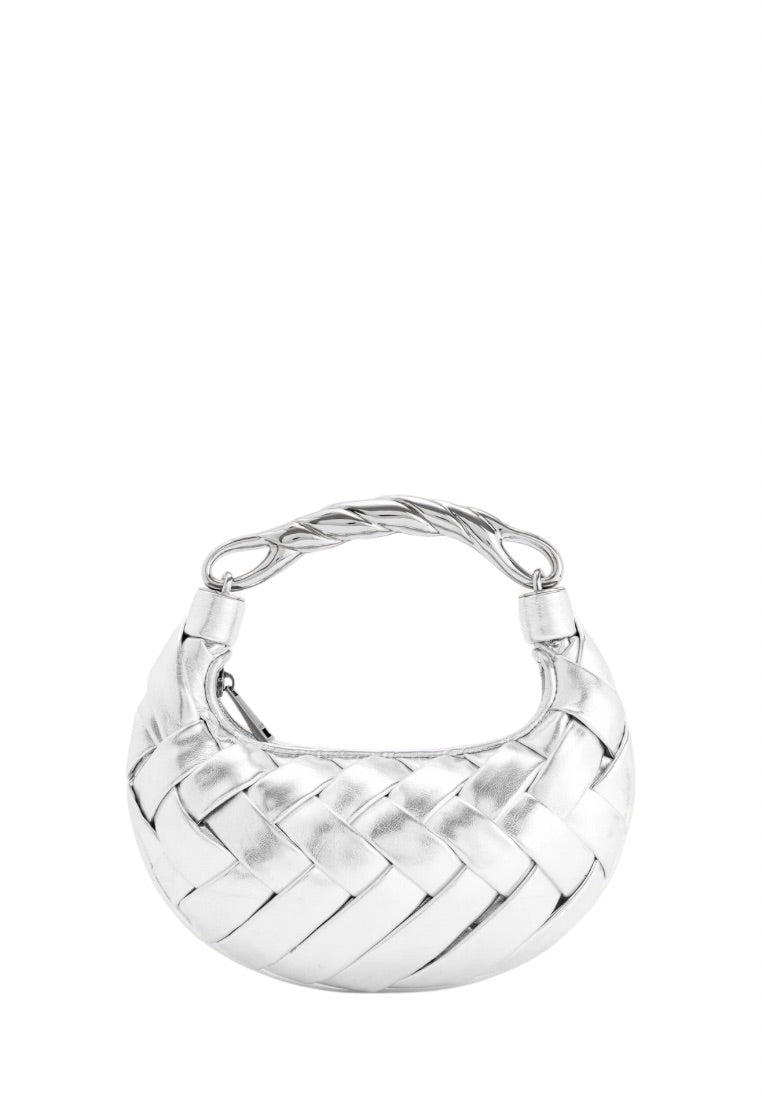 Orla Weave Handbag - Silver