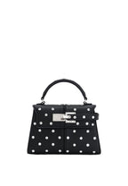Elise Artificial Crystal Top Handle Bag - Black
