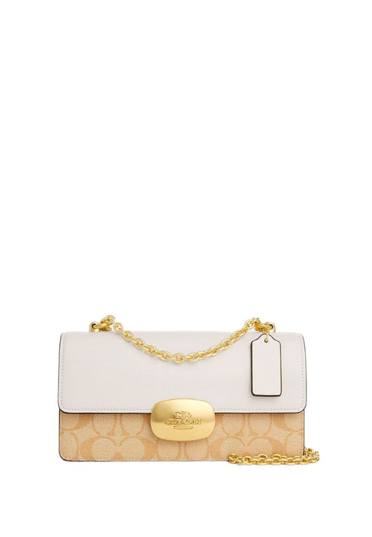 Eliza Flap Crossbody In Signature Canvas Light Khaki Chalk