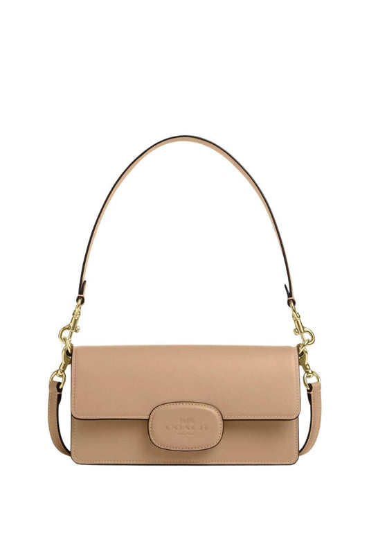 Eliza Flap Crossbody With Leather Covered Closure Gold Tan