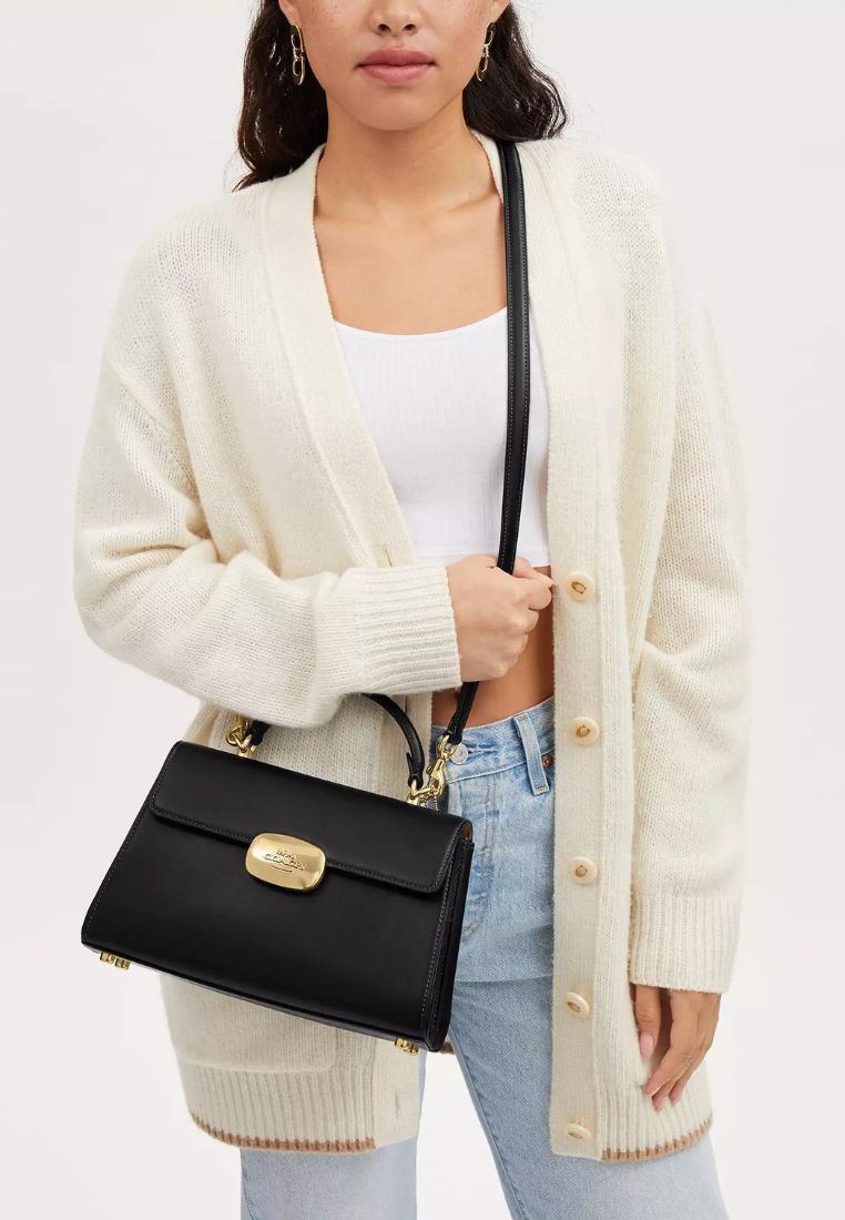 Eliza Top Handle Gold Black