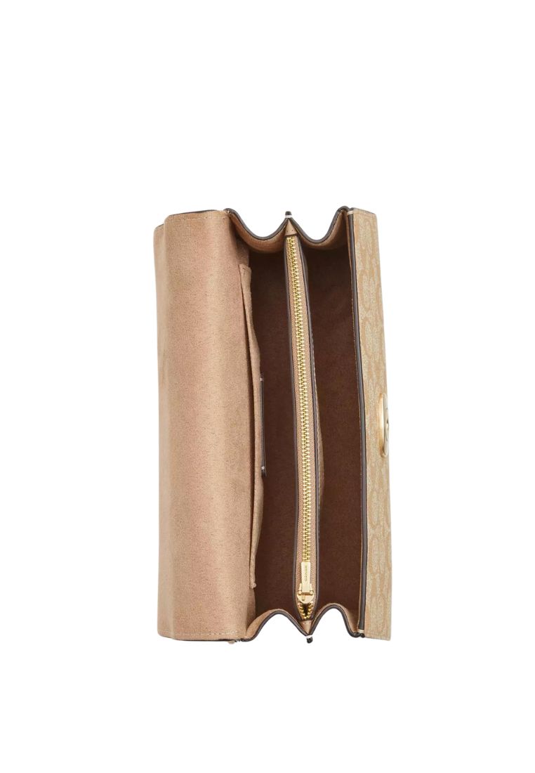Eliza Top Handle In Signature Canvas Light Khaki Chalk