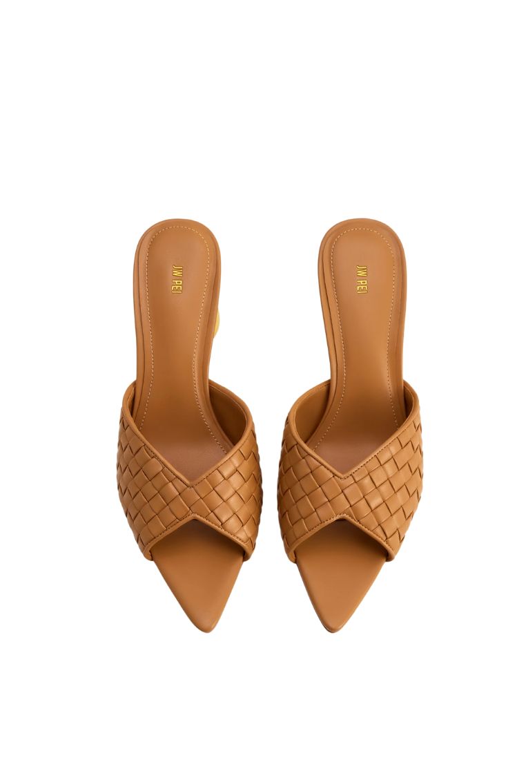 Ellie Braided Sphere Heel Mules - Khaki