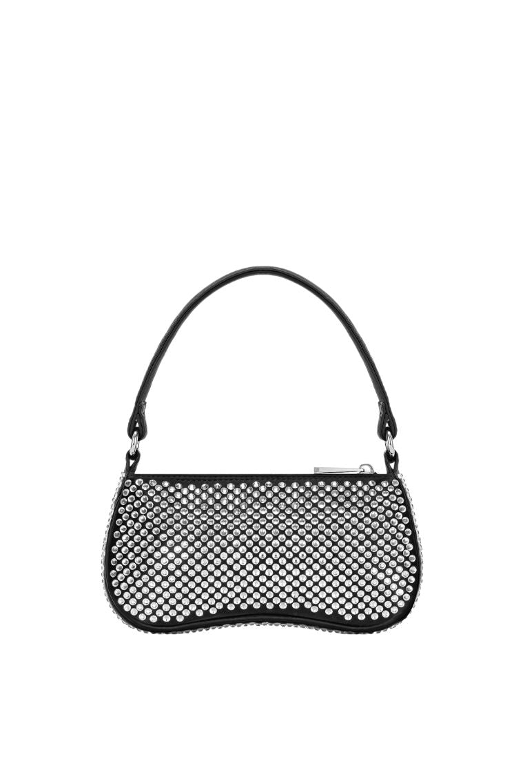 Eva Artificial Crystal Mini Shoulder Bag - Black