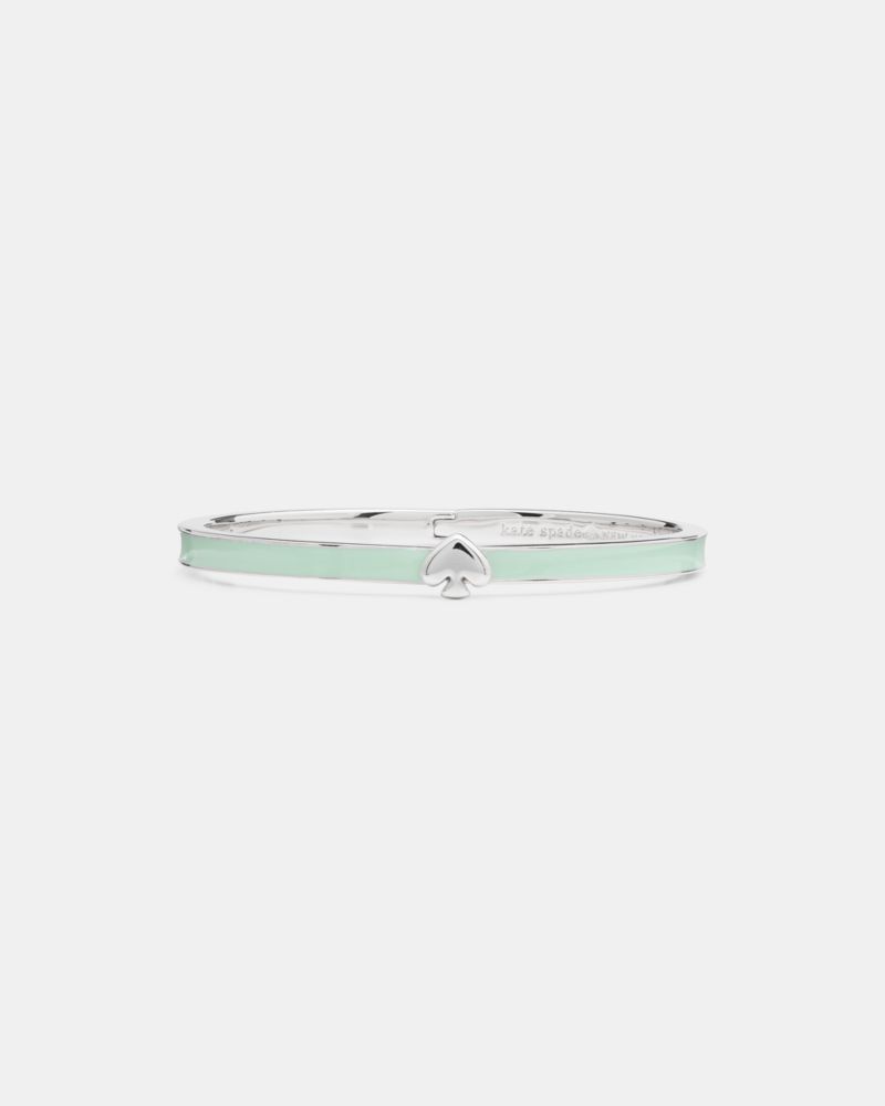 Everyday Spade Thin Enamel Bangle Green Silver