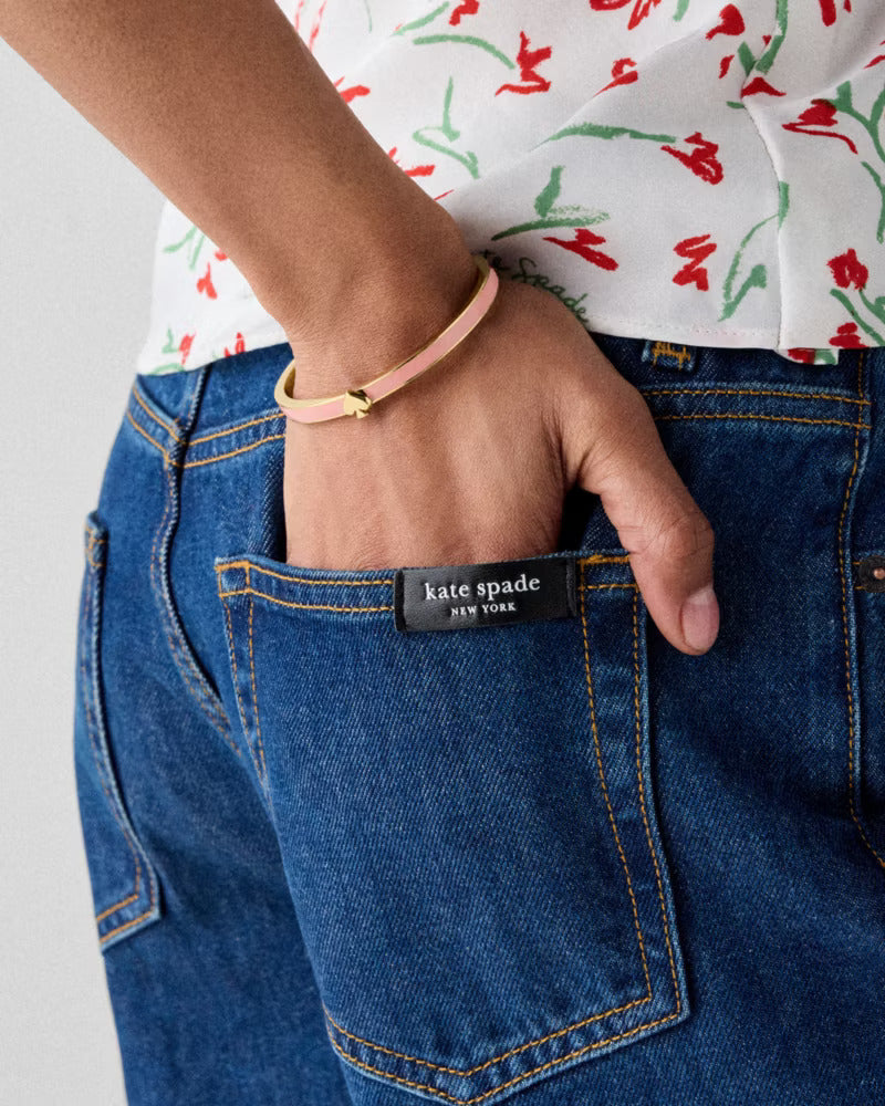 Everyday Spade Thin Enamel Bangle Pink
