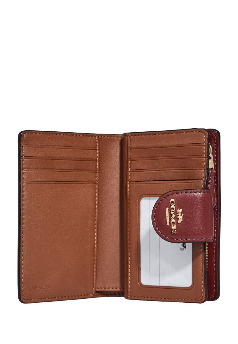 Medium Corner Zip Wallet In Signature Canvas With Wildflower Print Khaki Multi