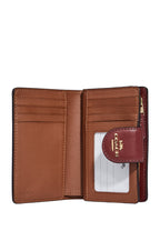 Medium Corner Zip Wallet In Signature Canvas With Wildflower Print Khaki Multi