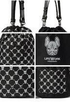 Jacquard Reversible Bucket Bag Pattern Black