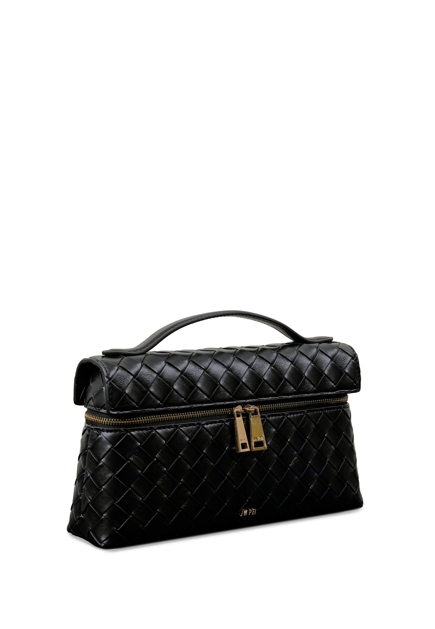 Thea Weave Texture Top Handle Bag - Black