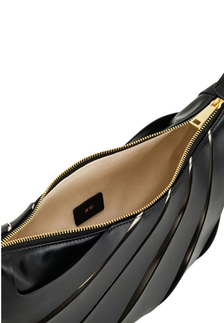 Jana Hollow Out Shoulder Bag - Black