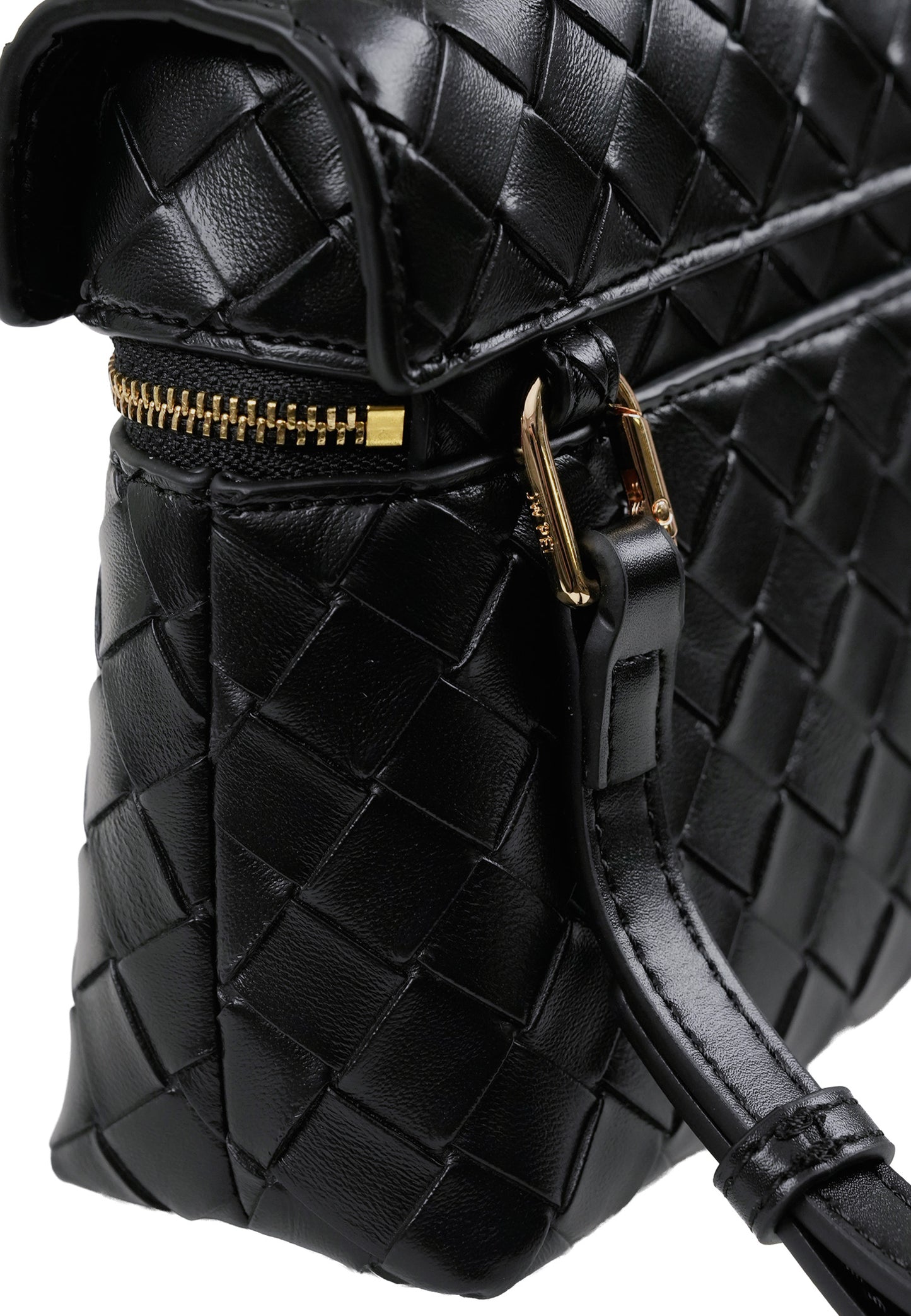 Thea Weave Texture Top Handle Bag - Black