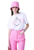 T-Shirt Ring With Rock White