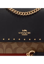 Klare Crossbody In Signature Canvas With Rivets Khaki Multi