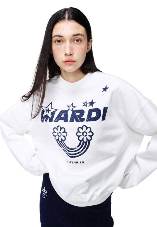 Sweatshirt Rainbow Crack White Navy