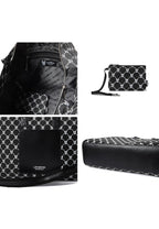 Monogram Wide Tote Bag Pattern Black