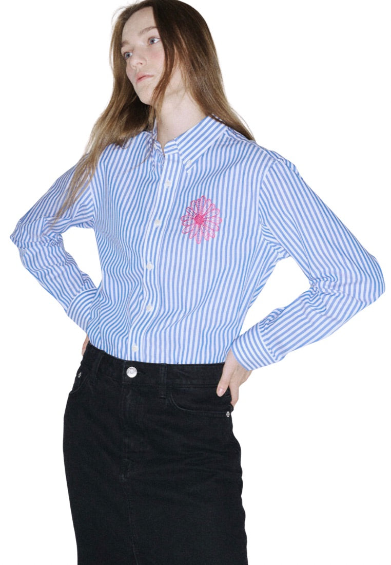 Cotton Shirt Candy Stripe Blue Pink