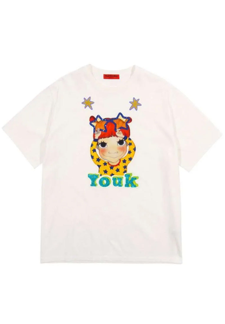 [DEFECT SALE 315] Colorful T-Shirt F White Gaeddong