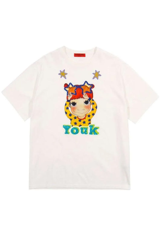 [DEFECT SALE 315] Colorful T-Shirt F White Gaeddong