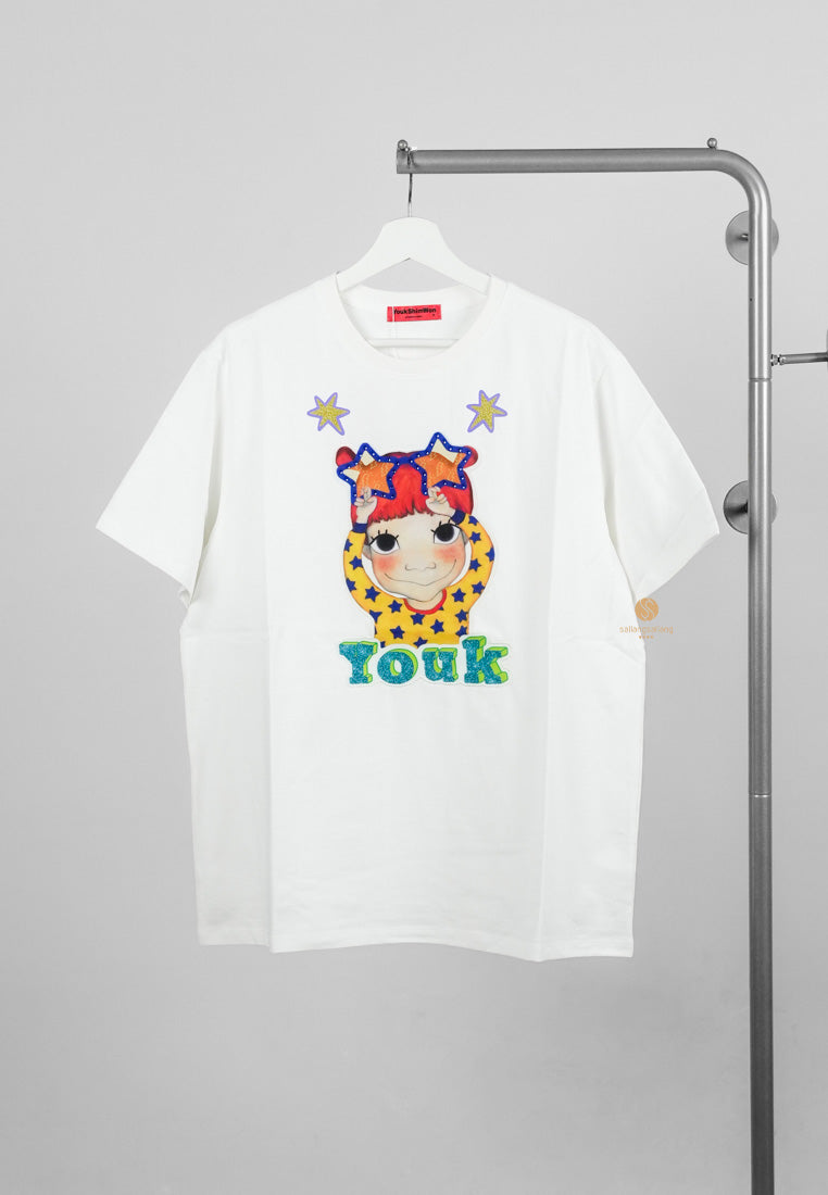 [DEFECT SALE 315] Colorful T-Shirt F White Gaeddong