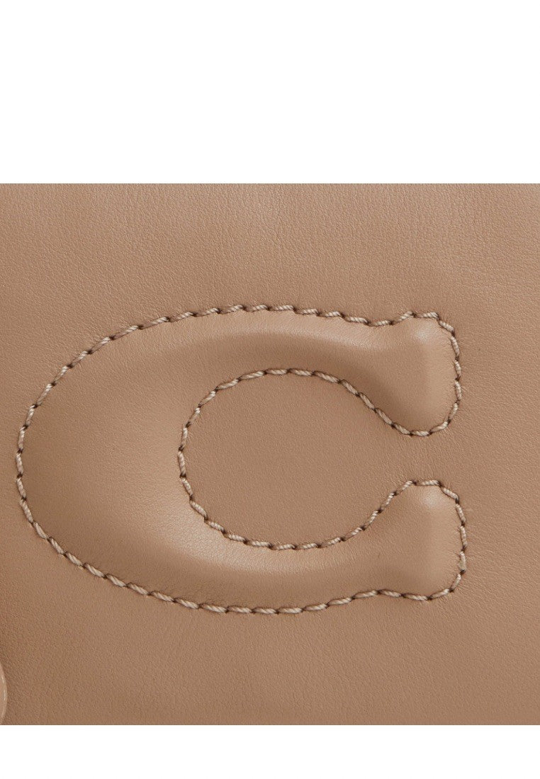 Large Corner Zip Wristlet Silver Taupe