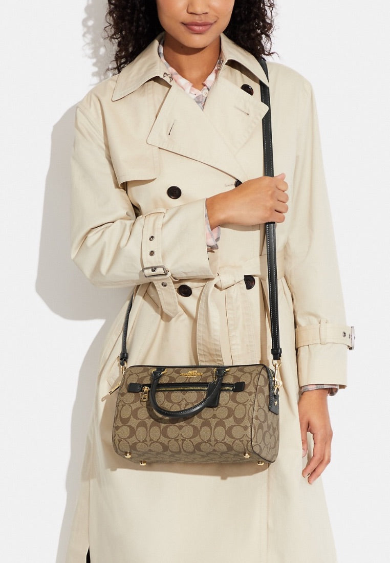 Rowan Satchel In Signature Canvas Amazon Green