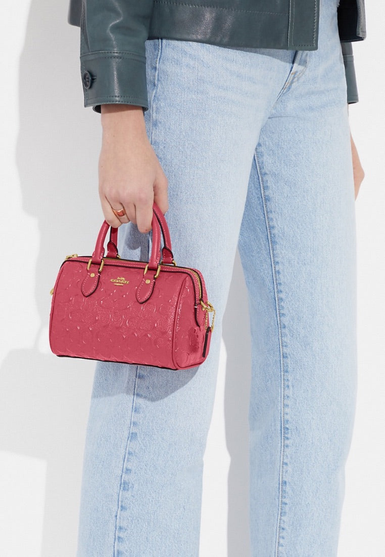 Mini Rowan Crossbody In Signature Leather Strawberry Haze